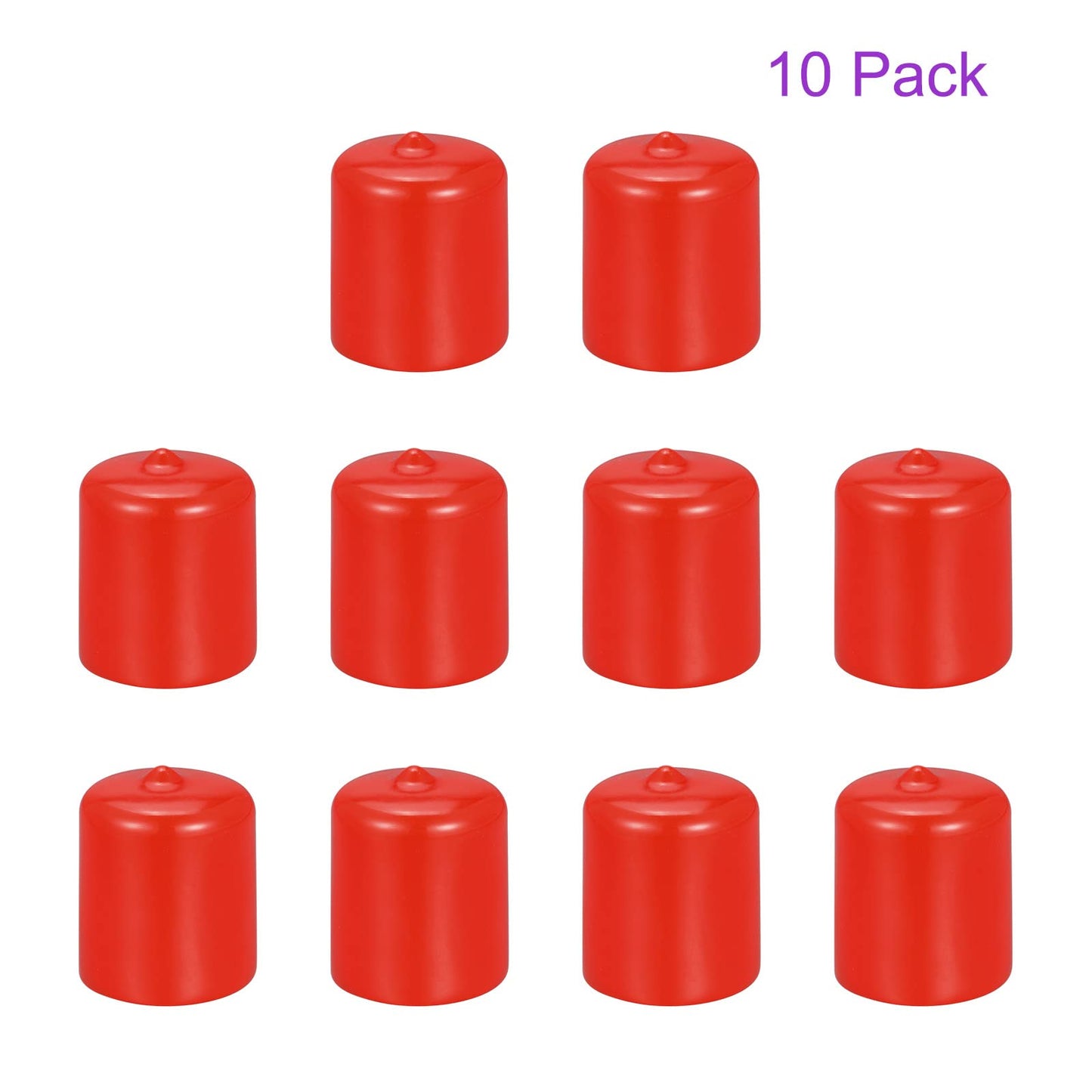 DMiotech 10 Pack 1" ID Red Screw Thread Protectors Rubber End Caps Bolt Covers for Screw Bolt Furniture Pipe