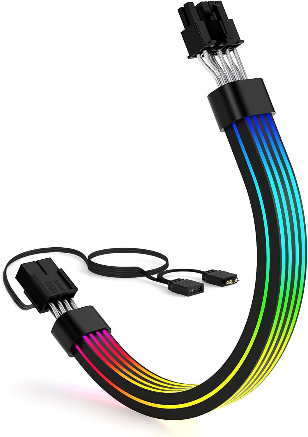 Sirlyr 8 3060 4060 4070 6600 580 5V3Pin RGB Pin PCIE Cable,Bright ARGB GPU Cables Extension for RTX Radeon RX Graphics