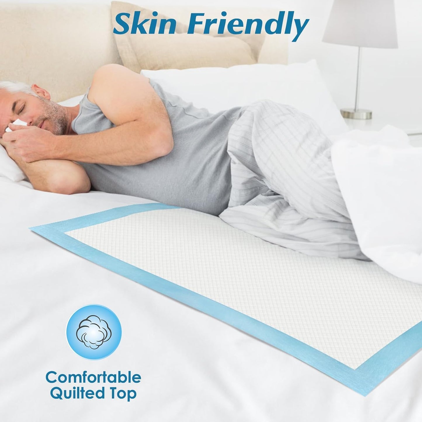 Skiennix Disposable Underpads - 100 Count, 22” x 22” Super Absorbent & Leakproof Pads for Babies, Puppies & Adults