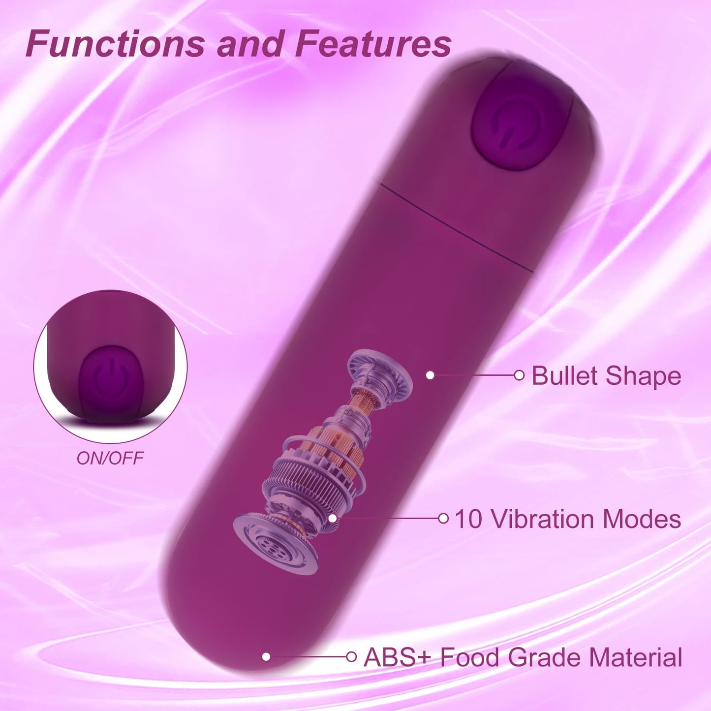 Massage Gun Deep Tissue, Handheld Electric Muscle Massager, High Intensity Percussion Massage Device for Pain Relief with 10 Speed (Purple)