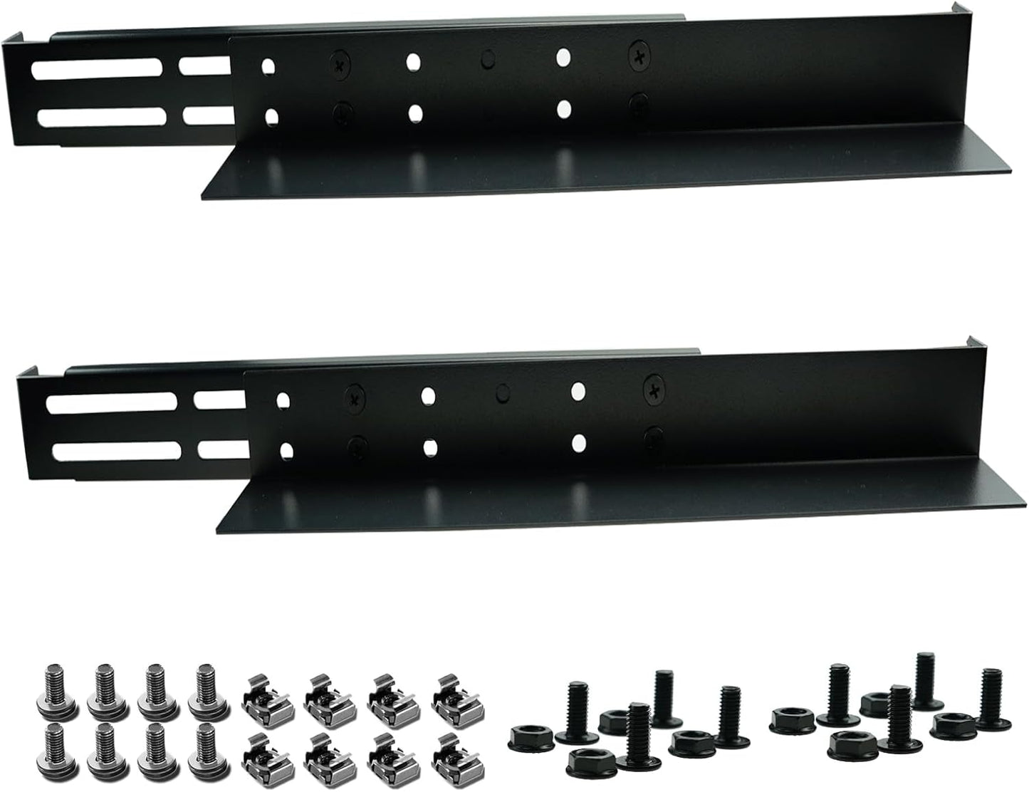 Suprwin 1U 4-Post 17"-27.9" Depth,110 Lbs Server Rack Rails, Universal Rack Mount Rails Fit for Dell Compaq Hp IBM APC
