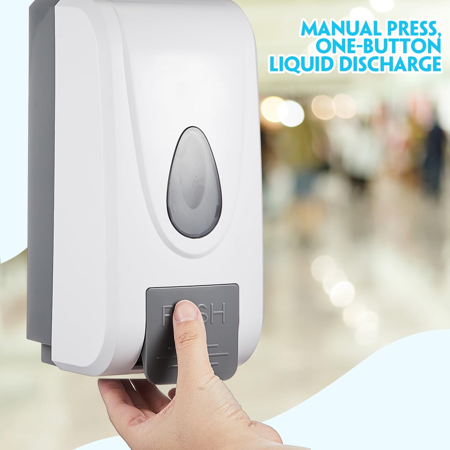 Blulu 2 Pack Manual Hand Sanitizer Dispenser with Stand and Drip Catcher, No Battery Required, Always Ready for Restaurants, Schools, Churches, Office, Outdoor Use