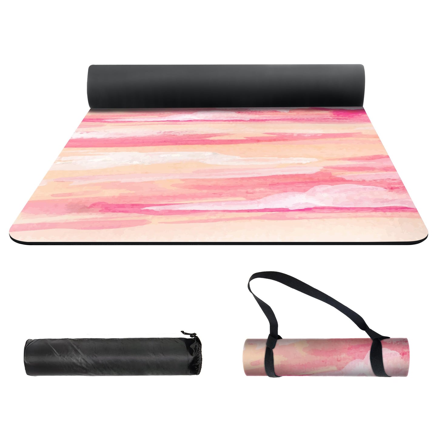 nuveti Yoga Mat Print Extra Thick TPE Non Slip Fitness Exercise Mat with Carrying Bag,72"x24" Extra Thick 6MM Exercise & Workout Mat for Yoga, Pilates Fitness and Floor Exercises