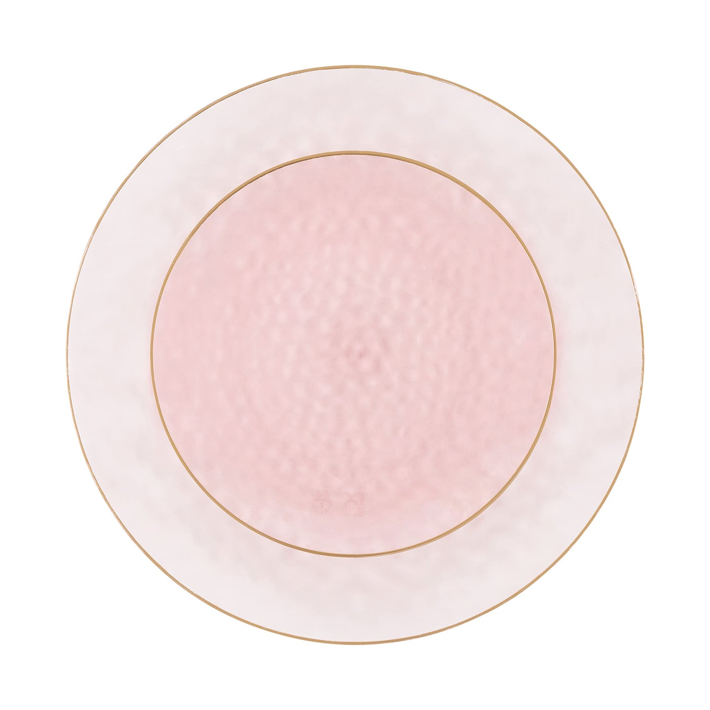 PLASTICPRO 128 Piece Combo Plates Set includes 64-7'' inch Plate & 64-10'' inch Plates Pink Hammered Plastic Party Plate Premium heavyweight Elegant, Disposable, Tableware, Dishes,
