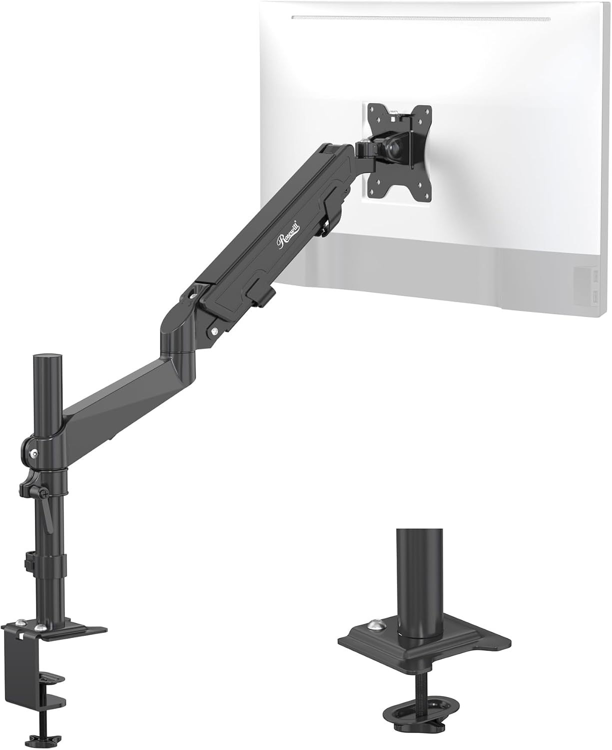 Rosewill 15-32 inch 19.8lb, Single Adjustable Monitor Arm Desk Mount Fits Screen, Holds Gas Spring Monitor Stand, Full