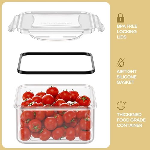 AISOON 40 Pcs 85oz Large Food Storage Containers with Lids (20 containers & 20 lids), Stackable Airtight Leakproof BPA-Free Reusable Meal Prep Containers, Freezer Microwave Dishwasher Safe