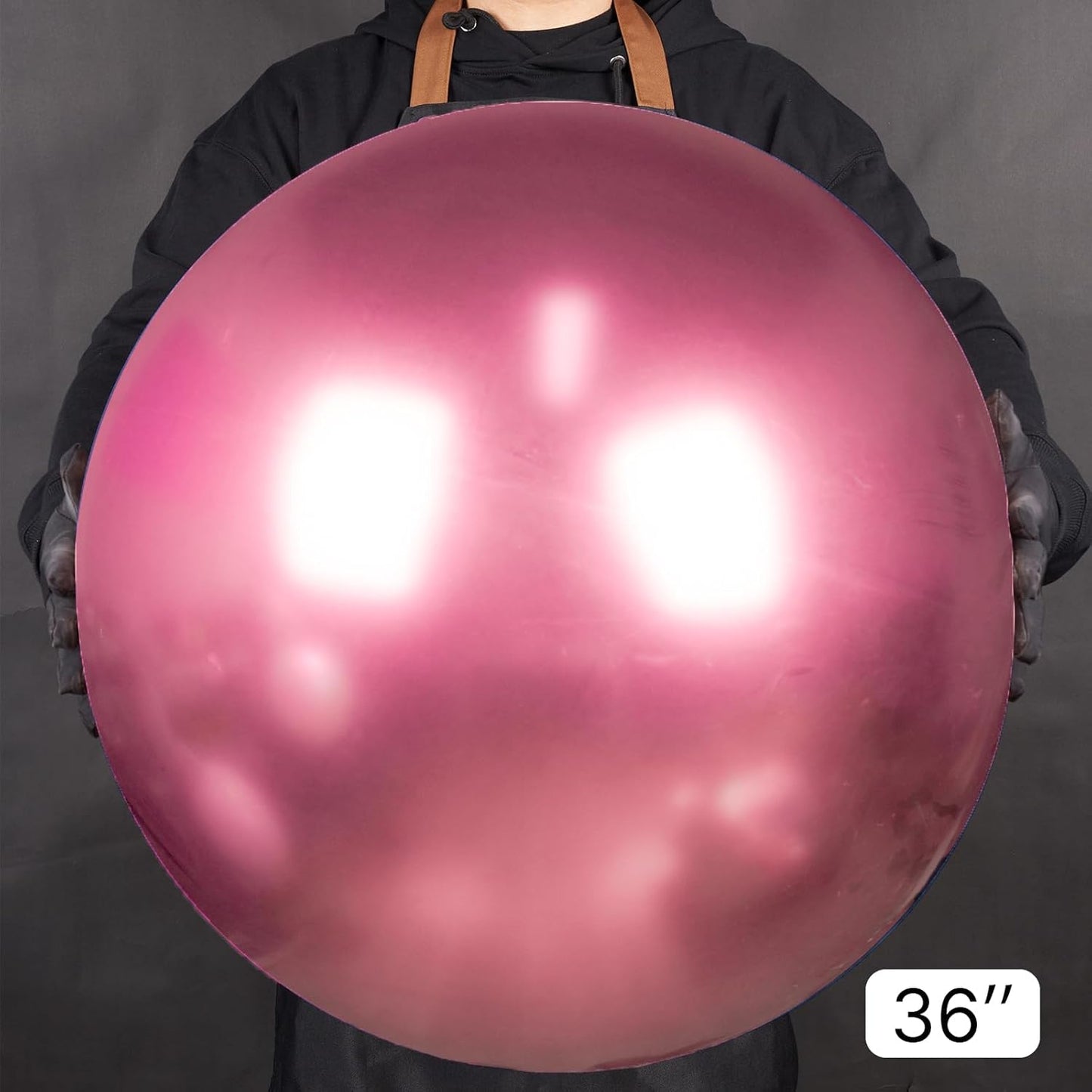 PartyWoo 36-Inch Metallic Pink Balloons - Jumbo Latex Balloons for Birthday & Wedding Decor | 4 Pcs