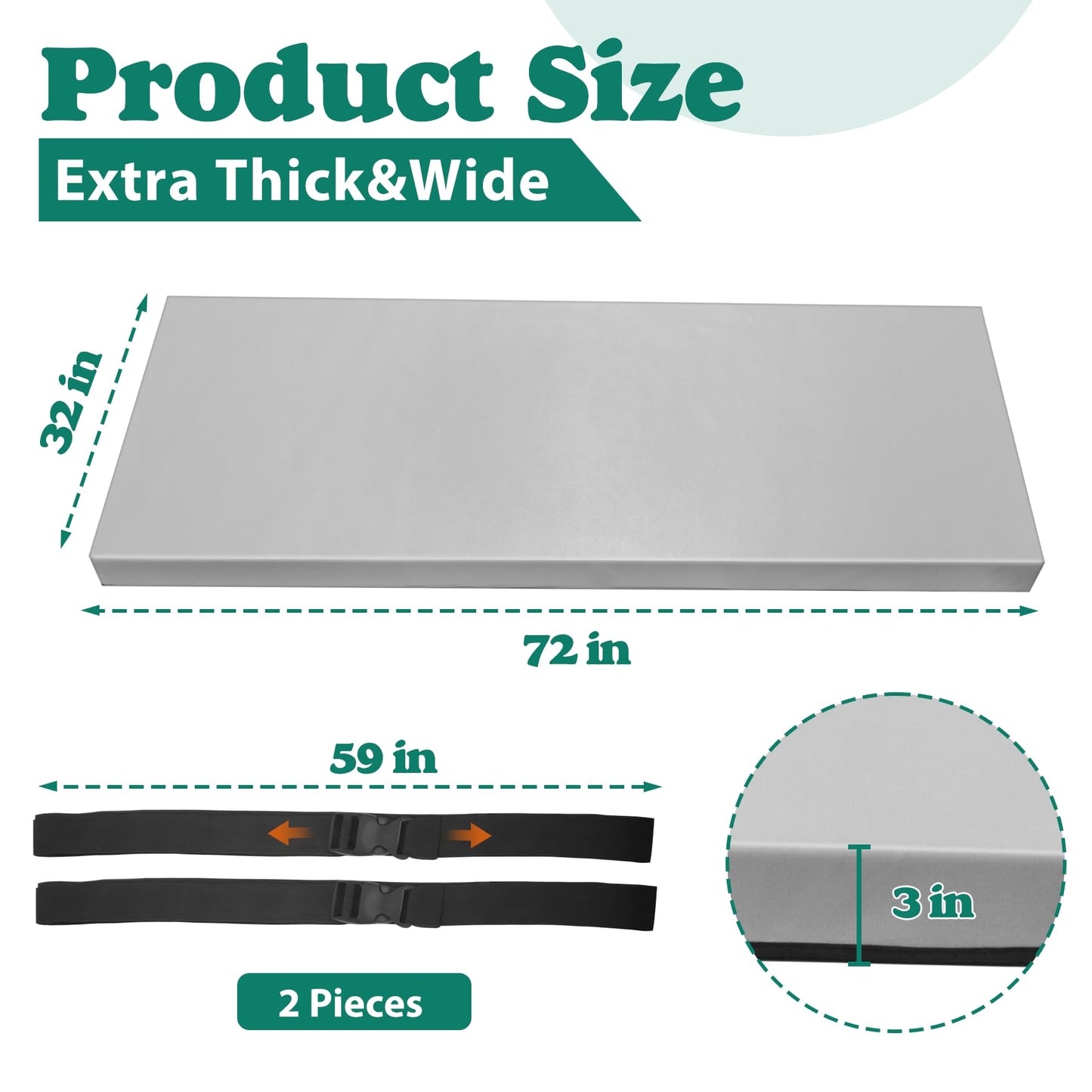 3 Inch Extra Thick Yoga Mat 6 * 2.5ft Thick Extra Wide Workout Mat, Non Slip Foam Exercise Mats for Women Men Fitness, Yoga, Pilates, Stretching & Floor Exercises
