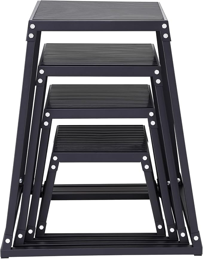 VEVOR Plyometric Jump Box, 18 Inch Plyo Box, Steel Plyometric Platform and Jumping Agility Box, Anti-Slip Fitness Exercise Step Up Box for Home Gym Training, Conditioning Strength Training