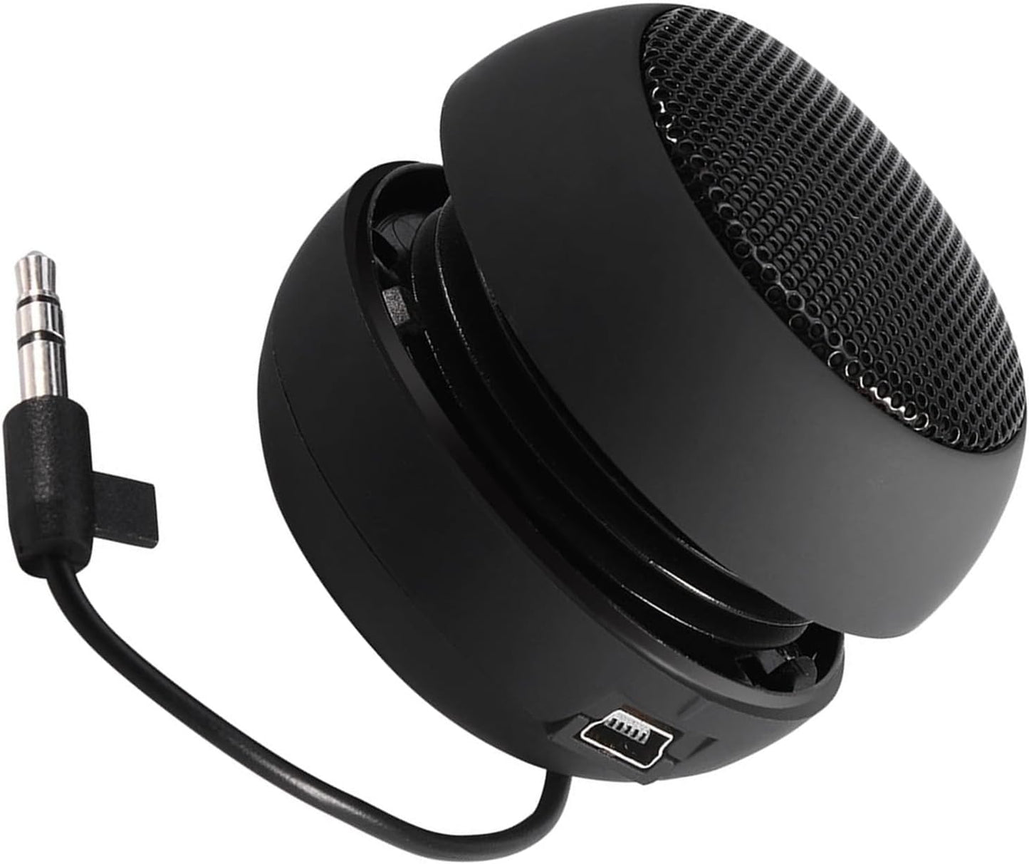WAONIQ 3.5mm MP3 Mini Portable Speaker Strong Built-in Battery for Mobile Phones PC Laptop (Black)