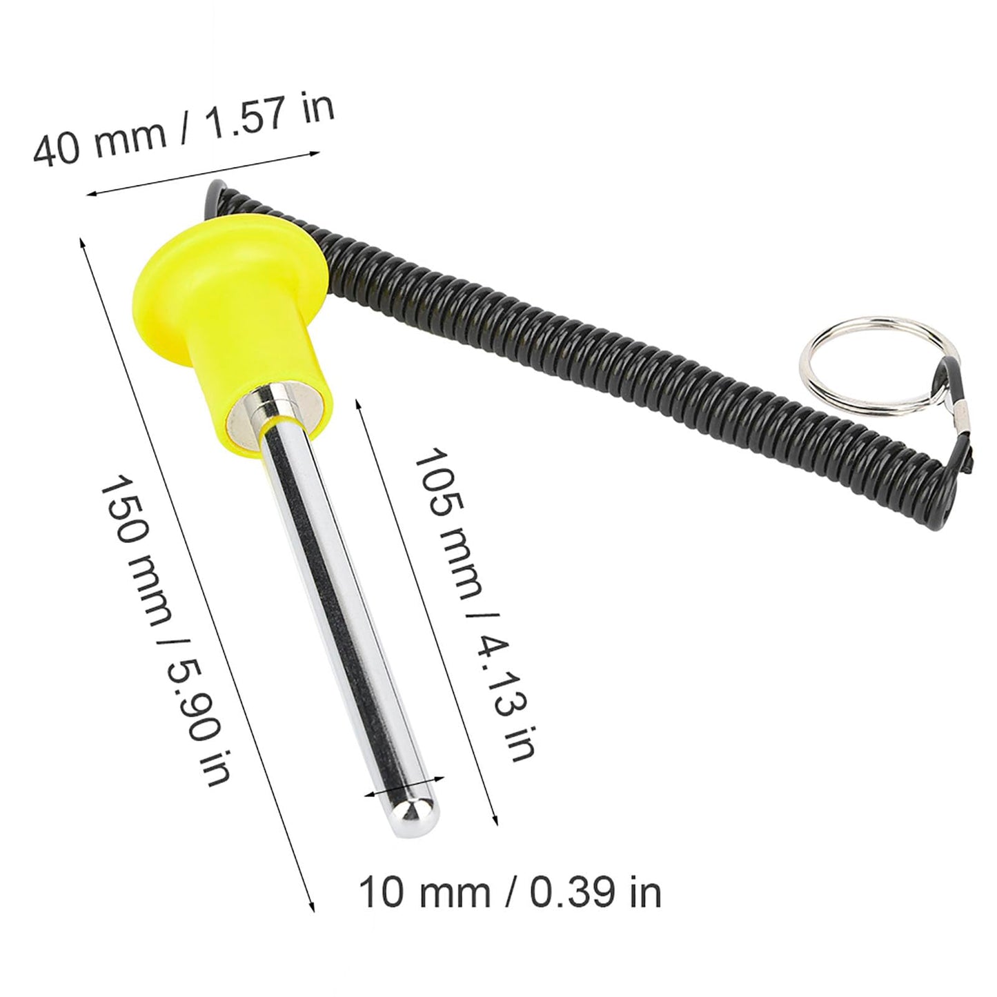 Luatoxry Dropset Pins, Magnetic Weight Stack Pin, Yellow Drop Pins for Weight Lifting, Stainless Steel Weight Pins for Weight Stack Machine for Training Fitness, 1Pcs, 0.39x4.13in