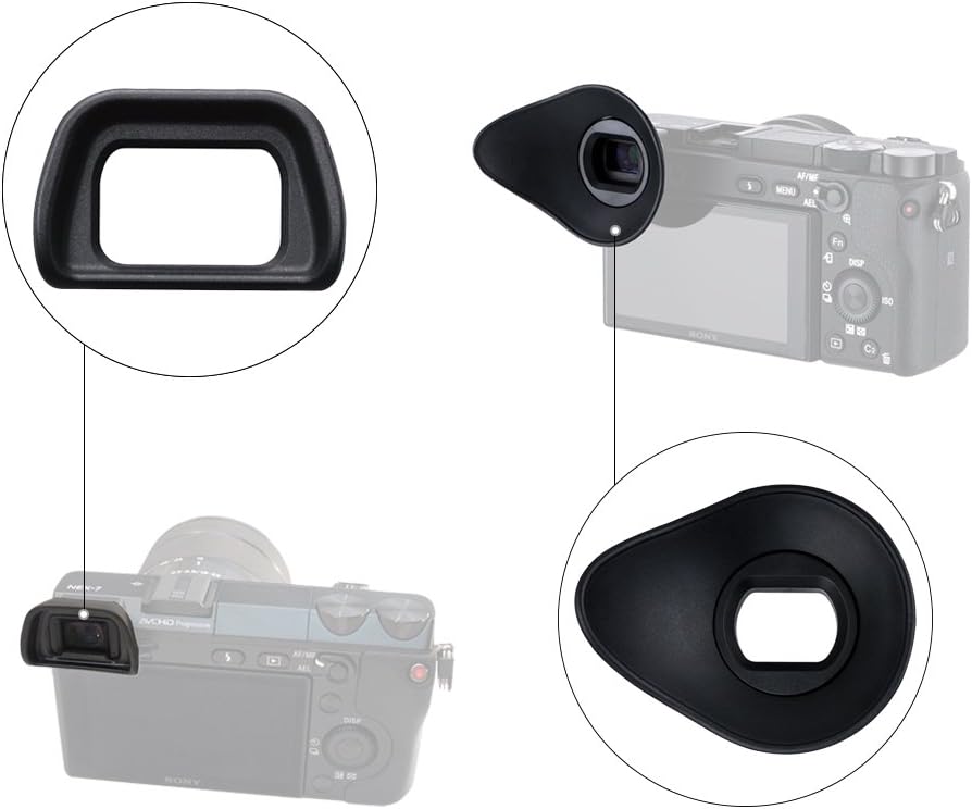 2 FDA-EP10 A6300 A6100 A6000, 360 JJC Types Viewfinder Eyecup Eyepiece for Sony Rotatable Oval Design + Original