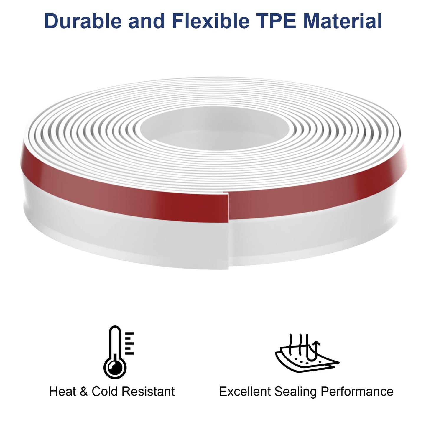 Garage Door Seal Top and Sides, 40 FT Garage Door Weather Stripping Side Seal, Universal Weatherproofing TPE Trim Seals Weather Strip White