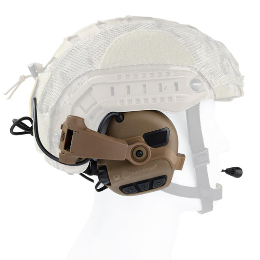 OPSMEN Upgrade EARMOR M32X PLUS Tactical Headset with MIC, Nato TP120 & U-174 Connector and ARC Rail Helmet Adapters, Noise Cancelling Ear Muffs Electronic Hearing Protection for Shooters