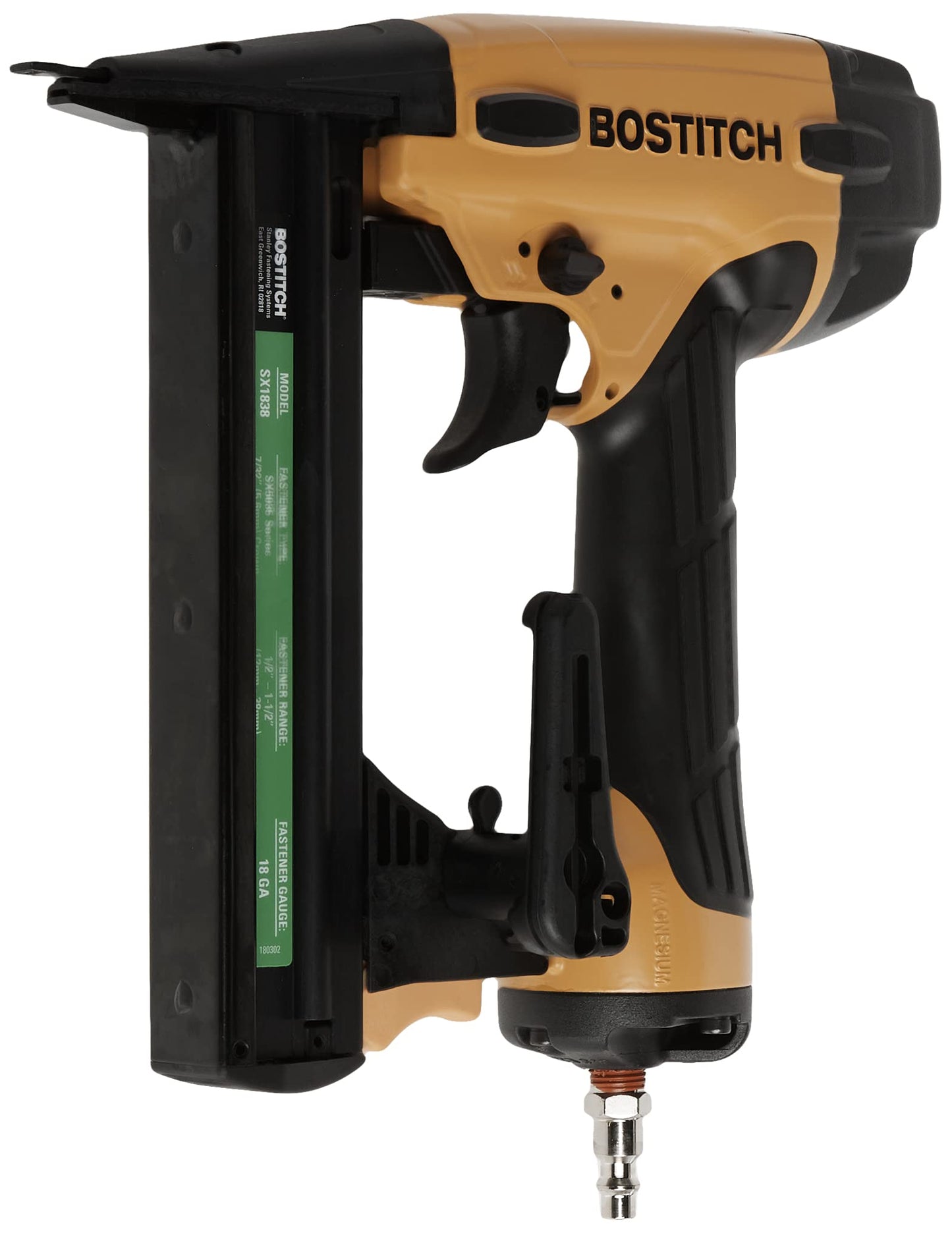 BOSTITCH Finish Nailer Kit, 16GA, Smart Point, Pneumatic with Crown Stapler, Narrow, 18GA (BTFP71917 & SX1838K)
