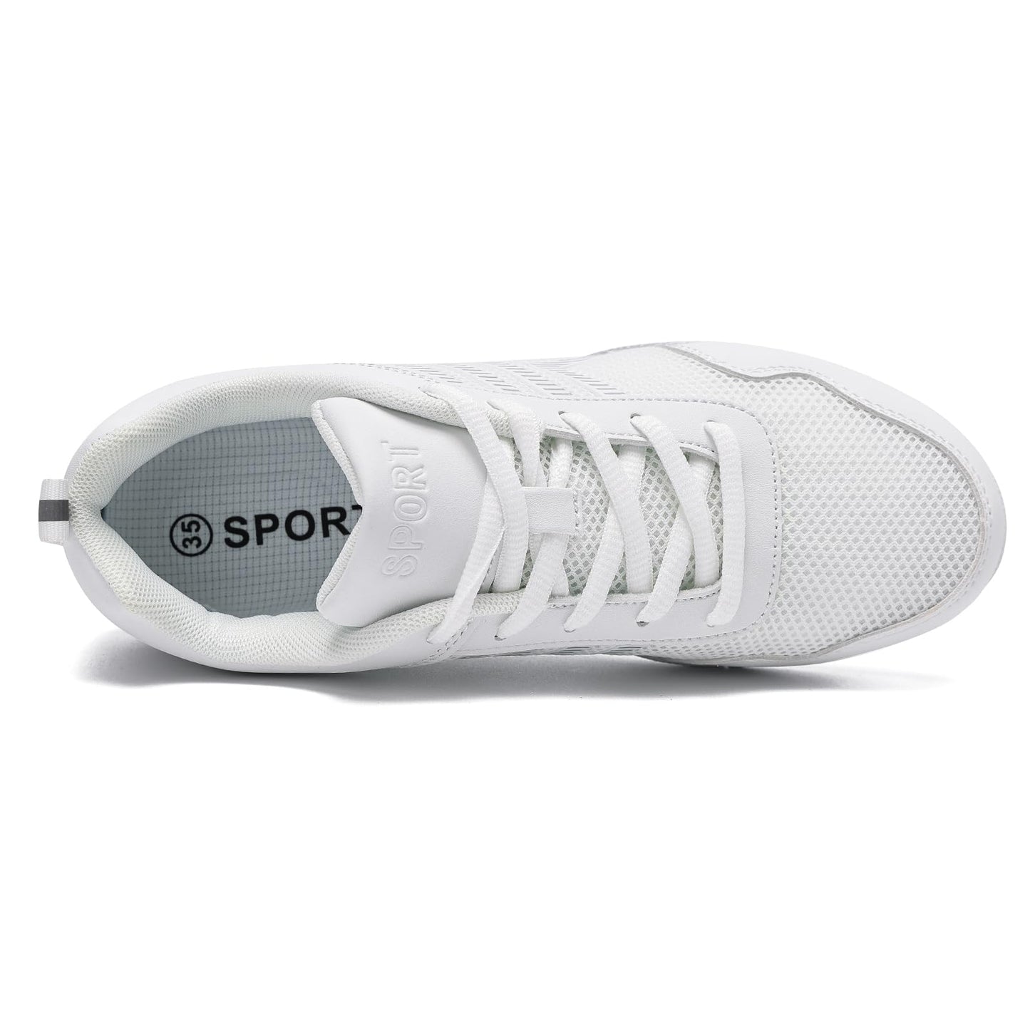 LANDHIKER White Cheer Shoes for Girls Womens Cheerleading Shoes Youth Competition Cheerleading Shoe Sports Tennis Training Athletic Flats Breathable Soft Comfortable Kids Cheer Sneaker Size