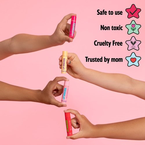 Lip Smacker Original Party Pack - 10 Hydrating Lip Balms in Classic Flavors - Cruelty-Free & Moisturizing