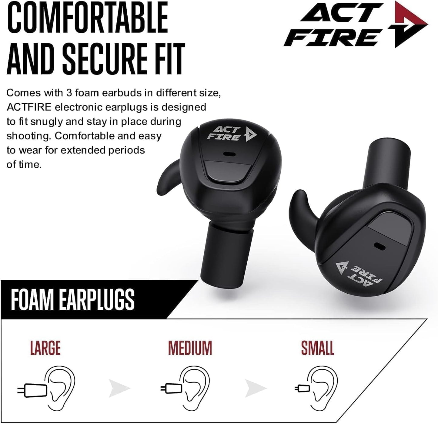 Bluetooth Shooting Ear Protection Earplugs, Electronic Hearing Protection, Shooting Ear Buds for Noise Reduction, Ear Protection for Gun Range