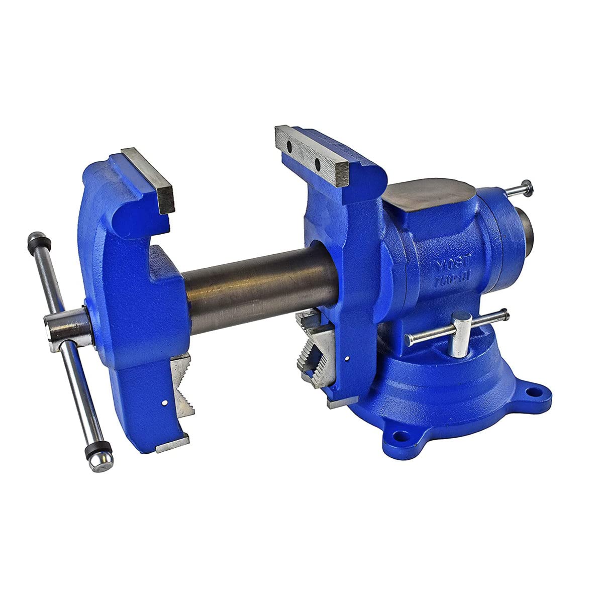 Yost Vises 750-DI Multi-Jaw Rotating Vise System | 2 in 1 Multipurpose Bench and Pipe Vise | Secure Grip with Swivel Base | Made with a Combination of Ductile Iron & Hardened Steel | Gray
