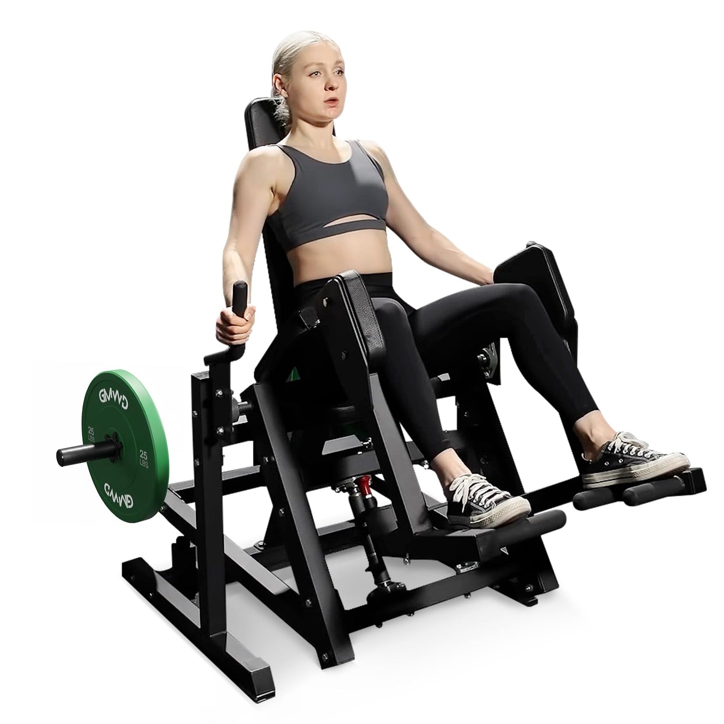 GMWD Hip Abductor Machine, 3D ARC Motion Hip Abductor Machine, 300lbs Capacity Plate Loaded Hip Abduction Machine, Inner and Outer Thigh Machine for Home Gym