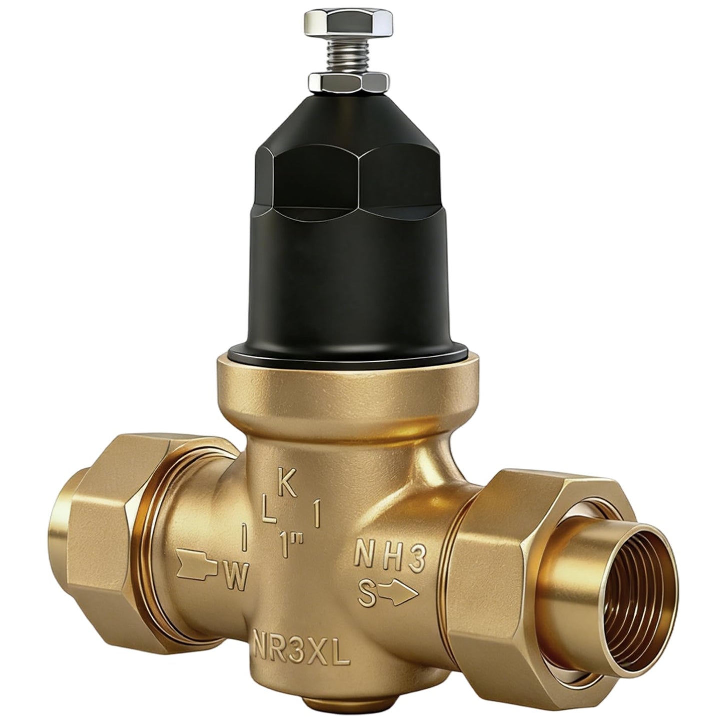 1" NR3XLDU Pressure Reducing Valve, Double Union FNPT Connection, for Home & Commercial Use