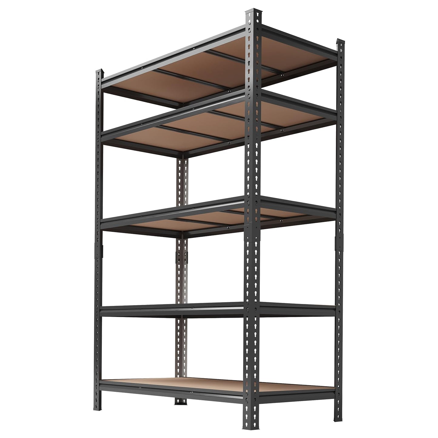 Patikuin Heavy Duty 5-Tier Adjustable Metal Storage Shelf - Boltless Industrial Utility Rack for Garage, Pantry, Kitchen, Warehouse - 72" H x 35.5" W x 12" D, Single Layer 400LBS, Set of 2,