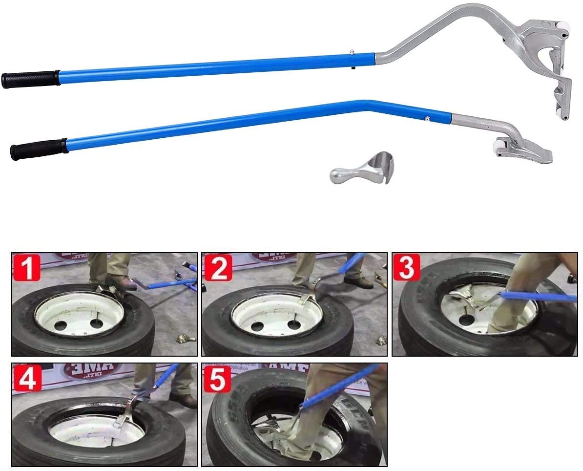 Nightcore Tire Changer Tool, Tubeless Truck Bead Breaker Manual Tire Changing Tools, Tire Changer Accessories for Cars, 17.5" to 24" Steel Tire Mount Demount Tool Kit