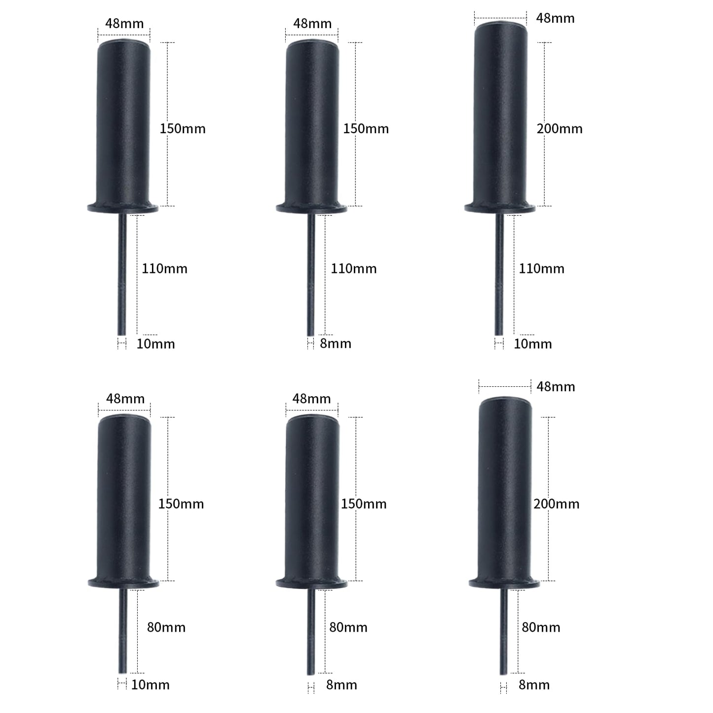 FNKTEK Weight Stack Pin and Spring Collar Weight Stack Extender Pin Commercial and Home Gym Accessories for Cable Tower and Functional Trainer Machine (Hanger Rod Length:150 Mm, Ø 10 Mm,Length 110mm)