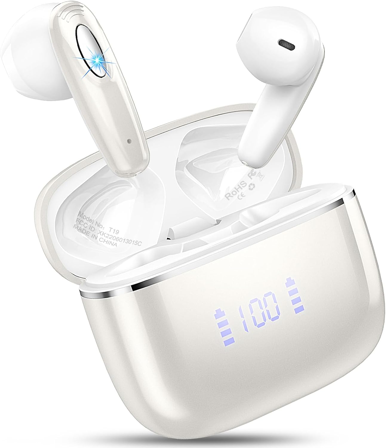 5.3 4 40H IP7 Wireless Earbud, Bluetooth Headphones Built in ENC Mic, Stereo Bass Wireless Earphones, Bluetooth Earbud