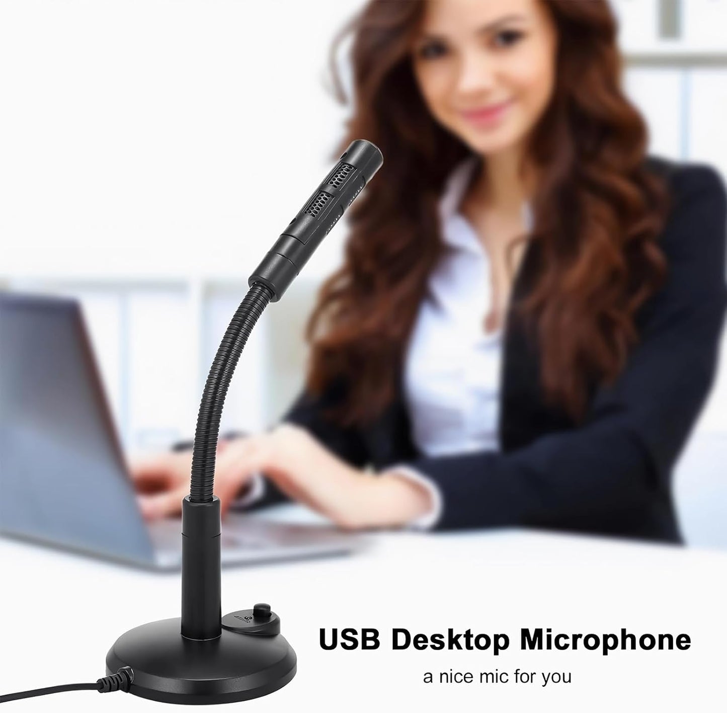Blapsuro USB Computer Microphone,Plug and Play Desktop PC Laptop Microphone with Mute Button and LED Indicator