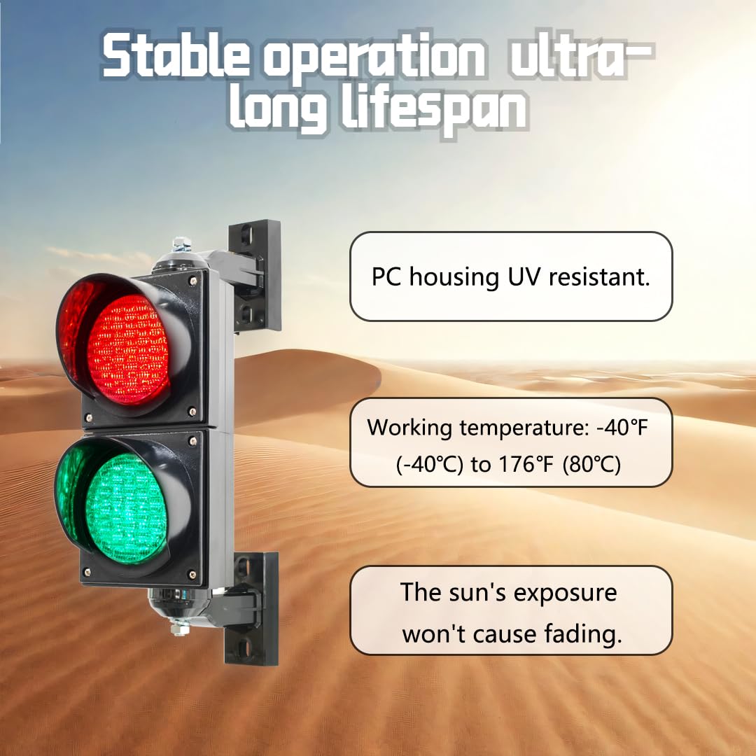 GAJTTR 100-2 4inch 100mm Traffic Stop/Go Light/Button Control/AC 85-265V Lamp LED, PC Casing Water Resistant IP65