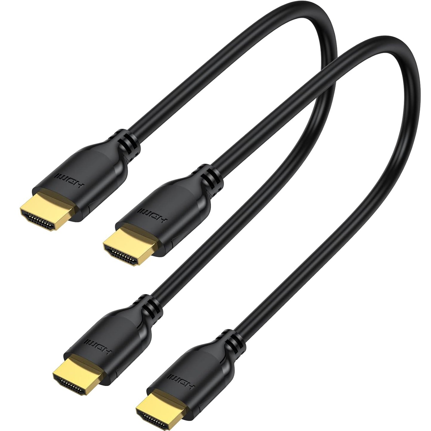 1 2-Pack, 4K 1FT 2.0 4K@60Hz, 2K, 1080P, 2.2, 3D, Short HDMI Cable Foot HDMI to HDMI Cable High Speed HDMI Cord
