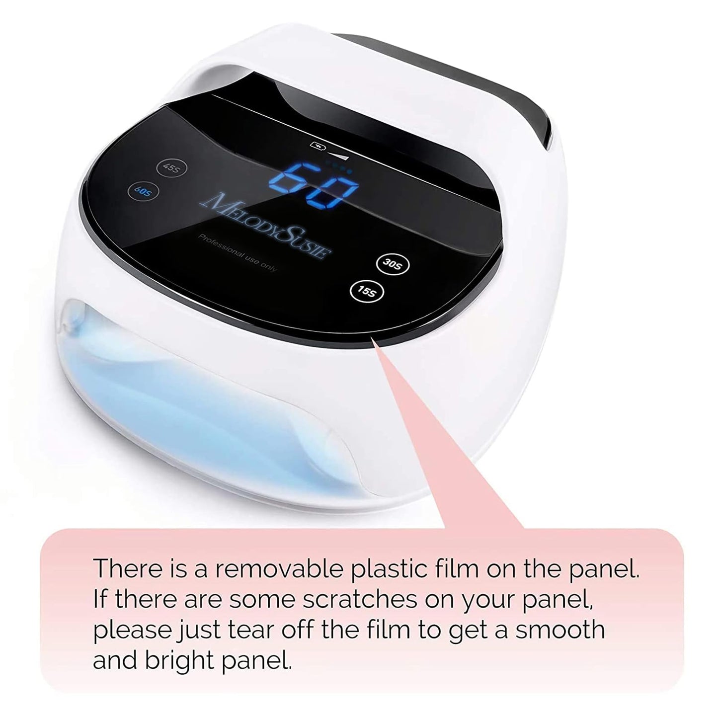 MelodySusie Professional Cordless UV Nail Lamp with Handle Design, S-Pro27I Rechargeable High Power LED Nail Dryer Cures All Gels, Especially Builder, Extension, Acrylic & Chrome Gel Polishes