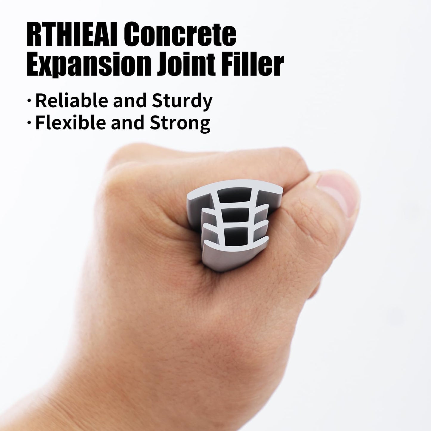 Flexible EPDM Rubber Strip (100 ft Long and 3/4 inch Wide) for Concrete Crack Repair and Replacement - Weather and Aging Resistant Expansion Joint Filler for Driveways and Sidewalks