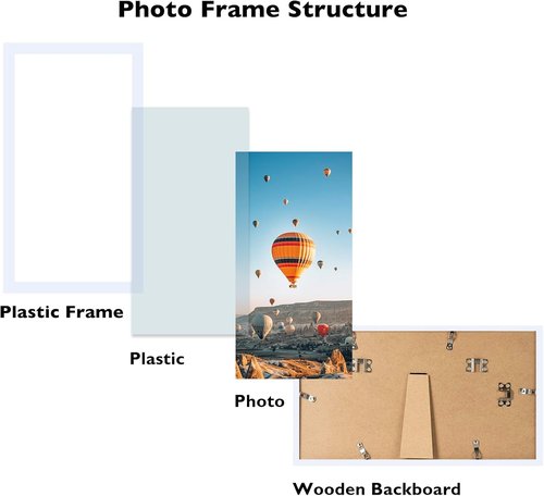 JCJMY 4x9 Picture Frame - White Wall Mount & Tabletop Display | Shatter-Resistant Plexiglass