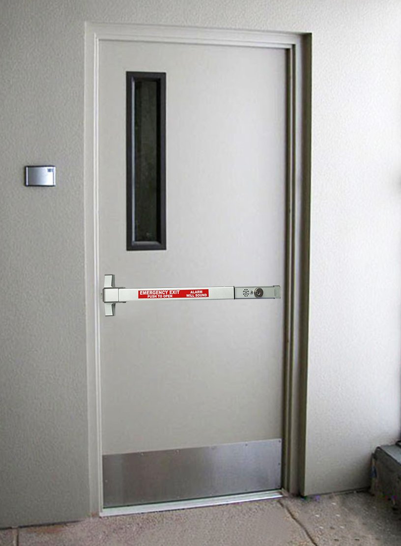 Dynasty Hardware Commercial Door Push Bar Panic Exit Device with Alarm Sprayed Aluminum