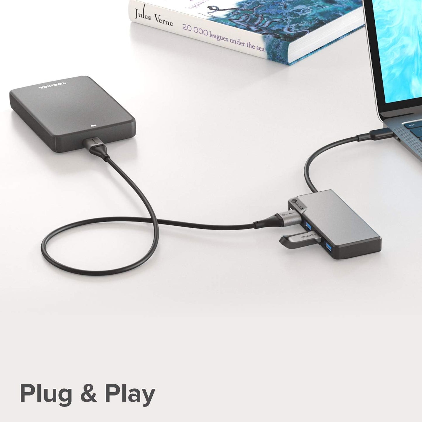 ALOGIC 4in1 4xusb-a 3.0 UCFUUA-SGR USB-c Fusion Swift Hub Dock USB Space Grey
