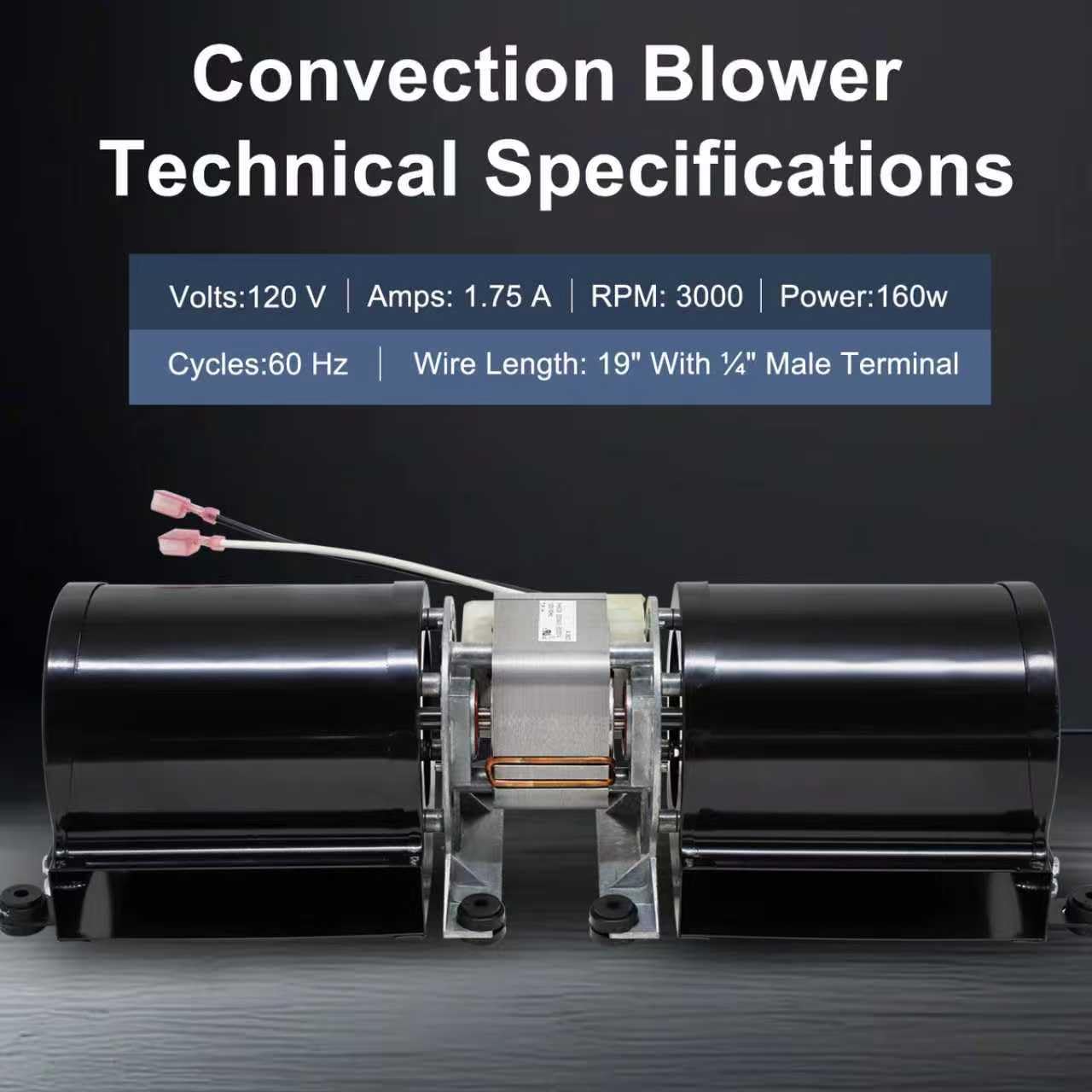 Criditpid BM-1288 Convection Blower for Englander 25-CB120, 25-CBPAH, 25-SSP01 Pellet Stove, Blower Motor for AC-17, AC-20 and AC-30 Blower Assemblies.