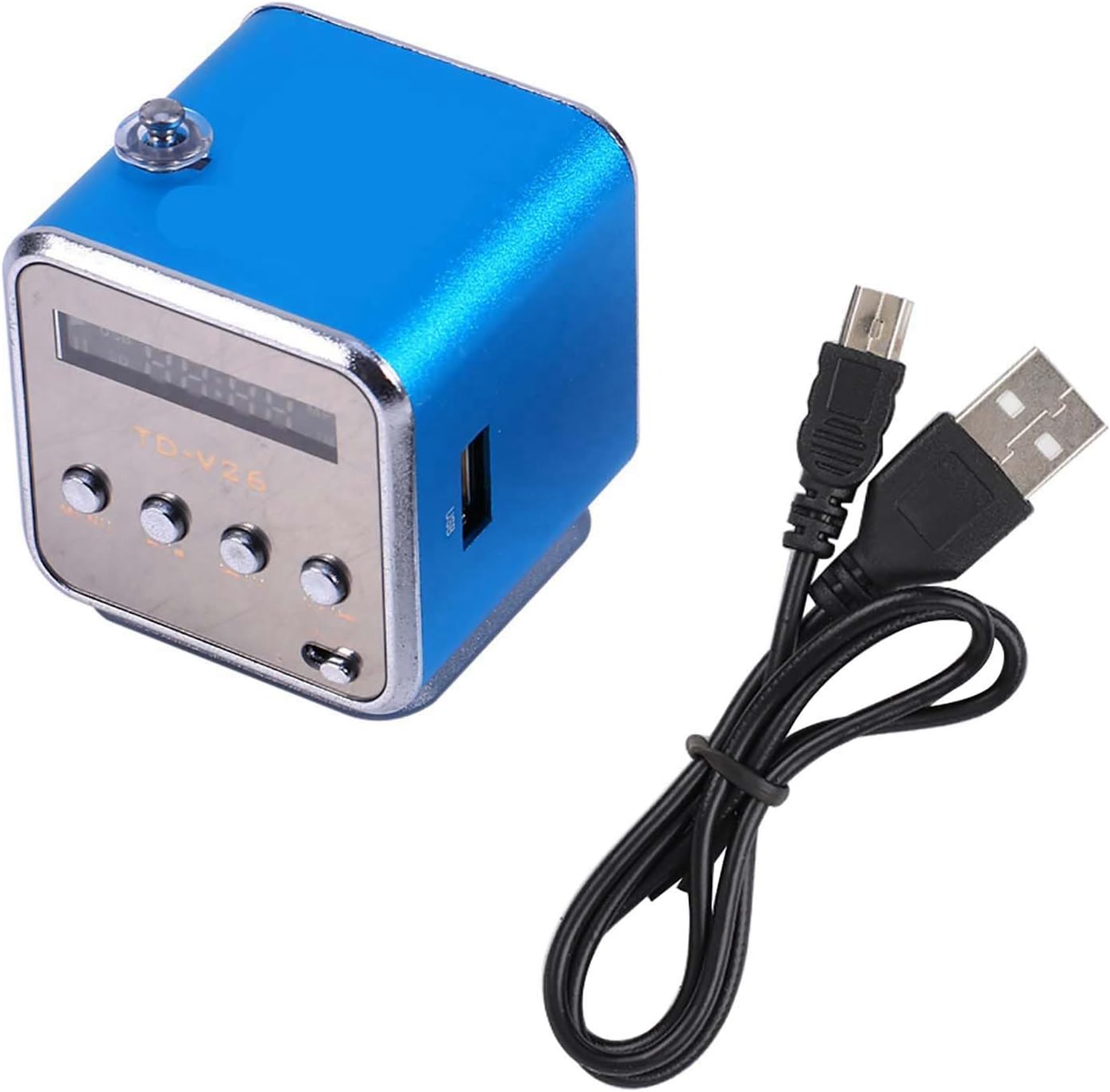 Zerone MP3 5W 5x5cm Mini Speaker Digital Music Player, with FM Radio Portable Audio Player Supports TF/USB Output