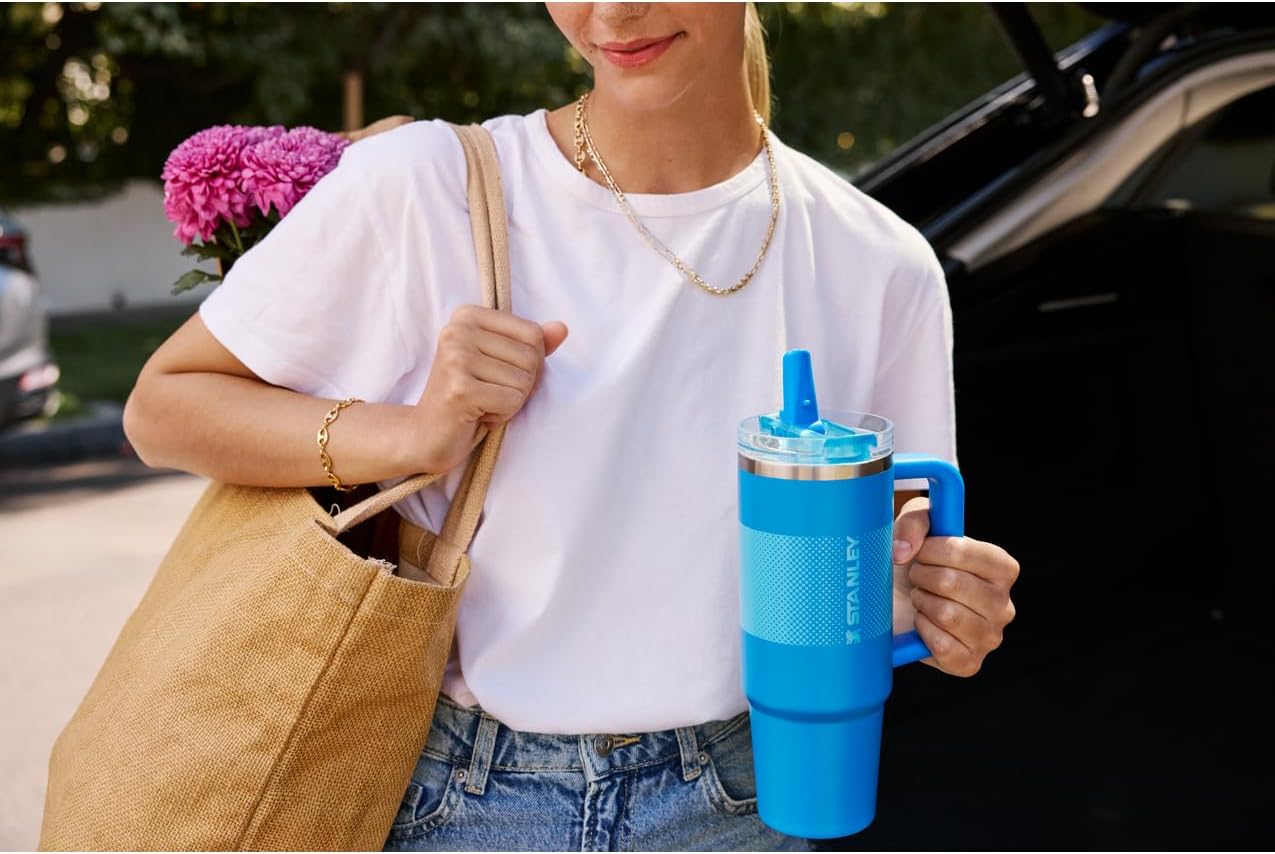STANLEY Quencher ProTour 30 oz Tumbler - Leakproof Lid, Built-in Straw & Handle | BPA-Free Rose Quartz Fade