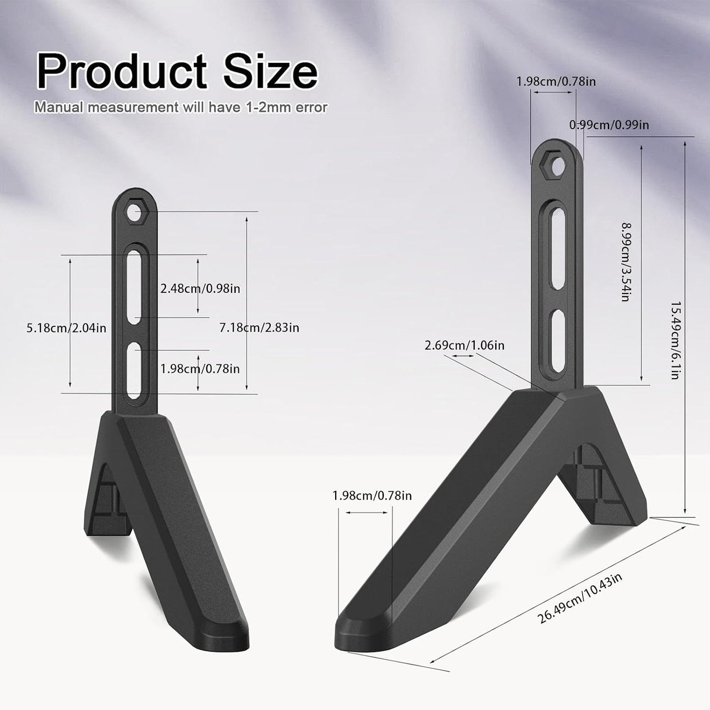 Generic 32-65 Inch 45kg 20-55mm Universal TV Stand Legs | Aluminum Alloy, Fits TVs | Height Raising Feet for Flat