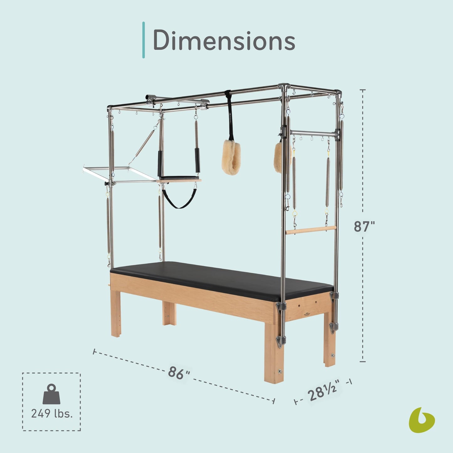 Balanced Body Trapeze Pilates Table (Cadillac), Pilates Workout Equipment, Perfect for at-Home Gym or Studio, Pilates Exercise Equipment for Fitness, Strength, and Well-Being