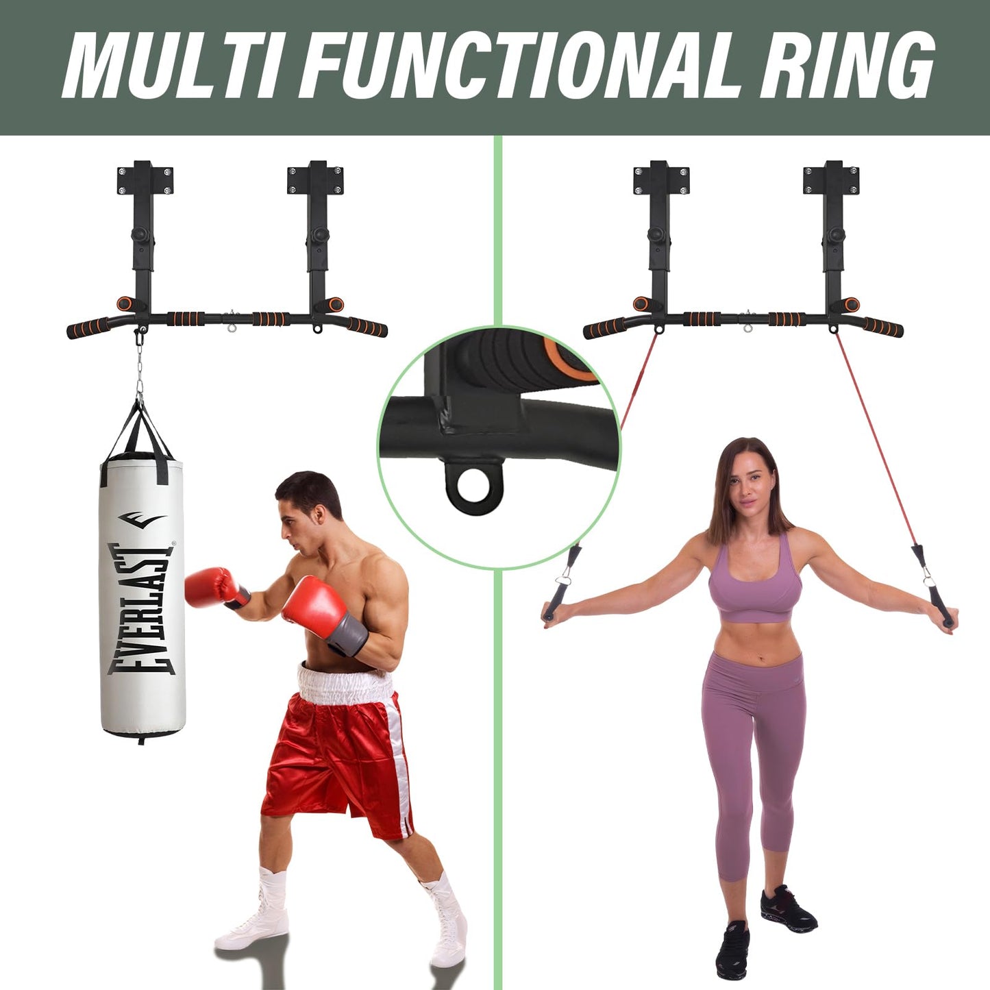 ptlsy Joist Mount Pull Up Bar Wall Mounted Pull Up Chin Up bar for Home Gym Workout Supports to 440 Lbs