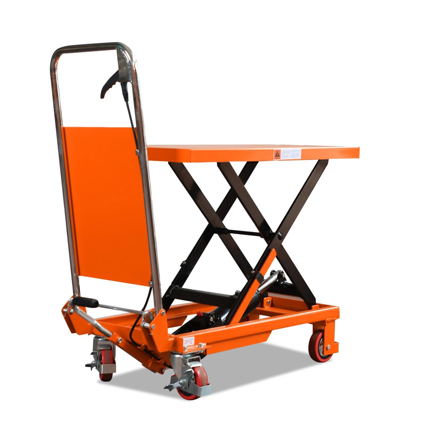 Tory Carrier Hydraulic Scissors Lift Table 330LBS Capacity, Table Cart 29.1" Lifting Height, Manual Scissor Lift Table 4 Wheels and Foot Pump, Elevating Hydraulic Cart for Material Handling