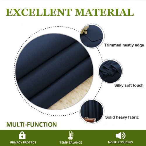 NICETOWN Blackout Curtains - All Season Thermal Insulated Grommet Drapes for Kids' Room | Navy, 34 x 63 Inch