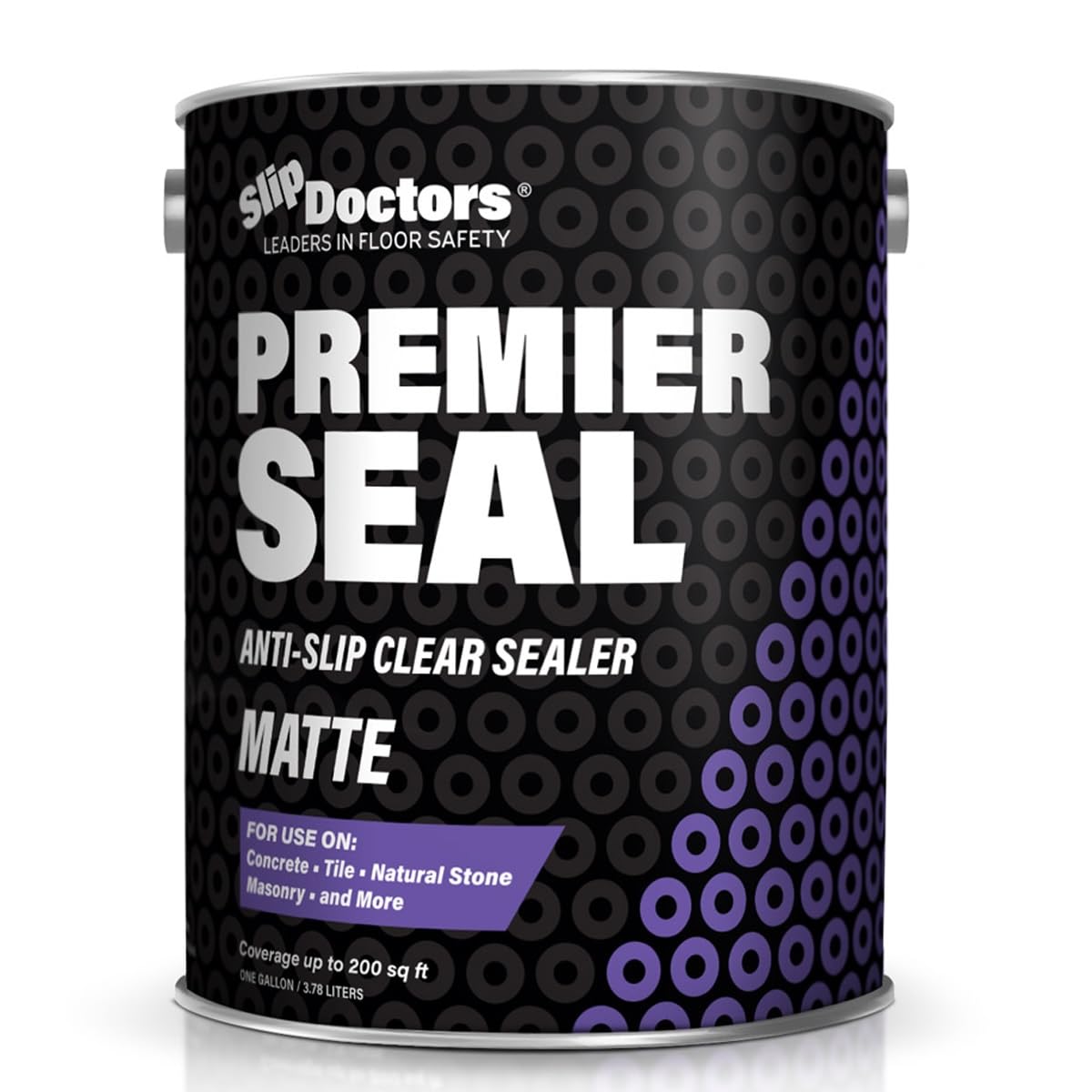 Premier Seal Non-Slip Concrete & Paver Sealer – Clear Anti-Slip Sealant for Pool Decks, Driveways & Garages - Matte Finish