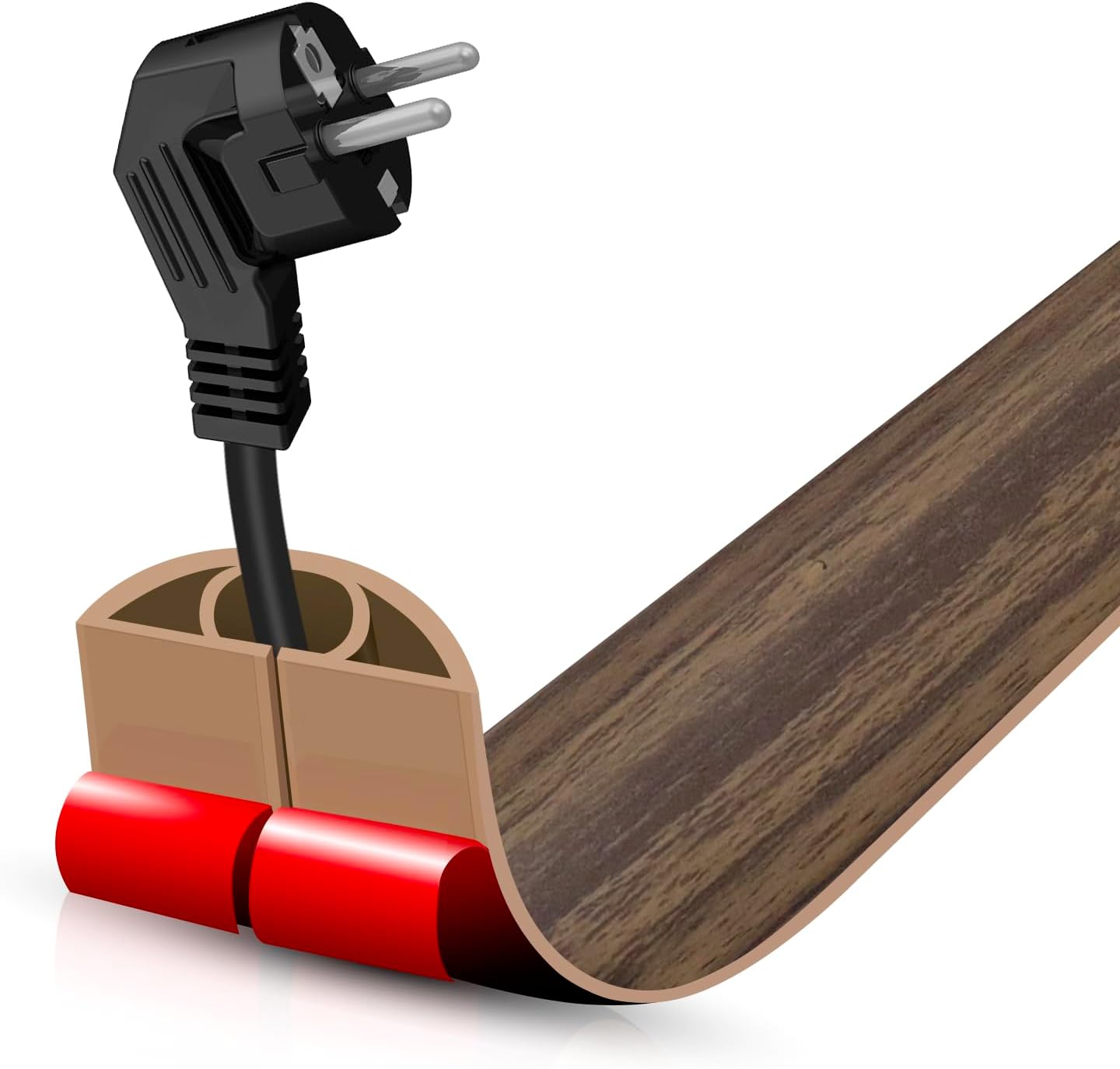 DBHXXMB-HH Hider,3.3FT Cavity:0.39"(W) 0.27"(H) Floor Cord Cover Self Adhesive Cord Cable Management, Extension Strip