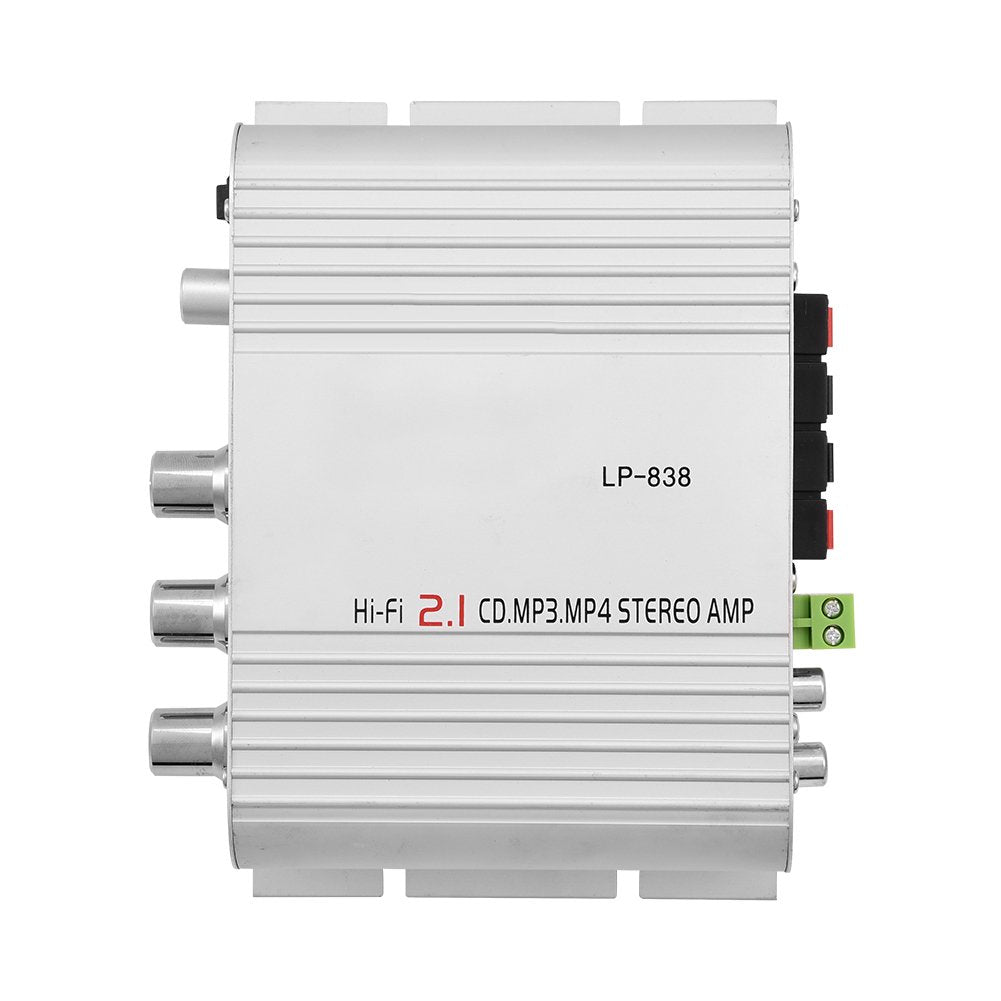 2x15W 20W 2.1CH MP3 MP4 Audio Power Amplifier, + Hi-Fi HiFi Stereo Subwoofer Amp Home Bass Audio Power Amplifier