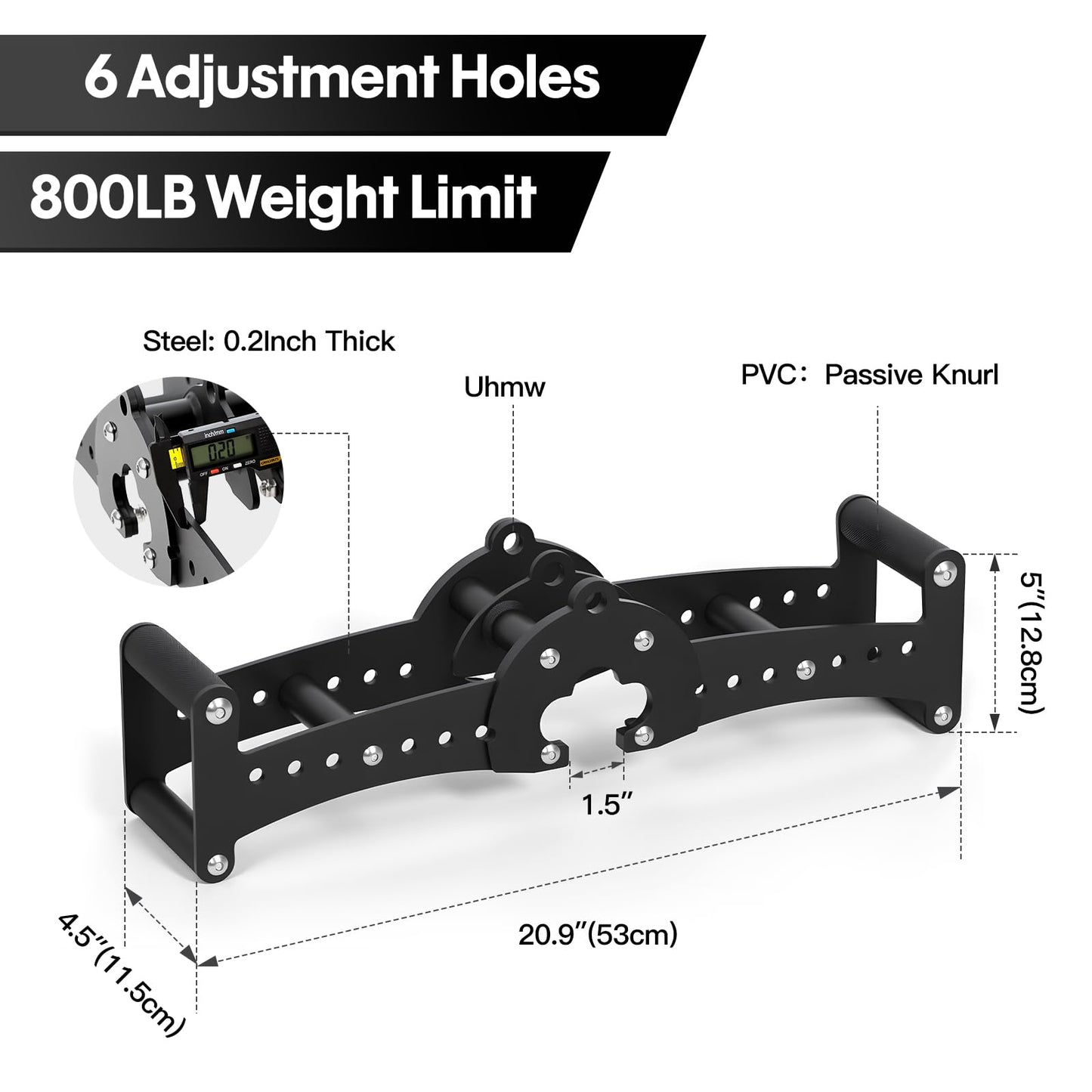 Multi Functional Strength Exercise,Heavy-Duty Deadlift Jack with Wide Paddle Handle, Multi-Grip Attachment & Flat Grip - Ideal for Torso Training Rows & Strength Training