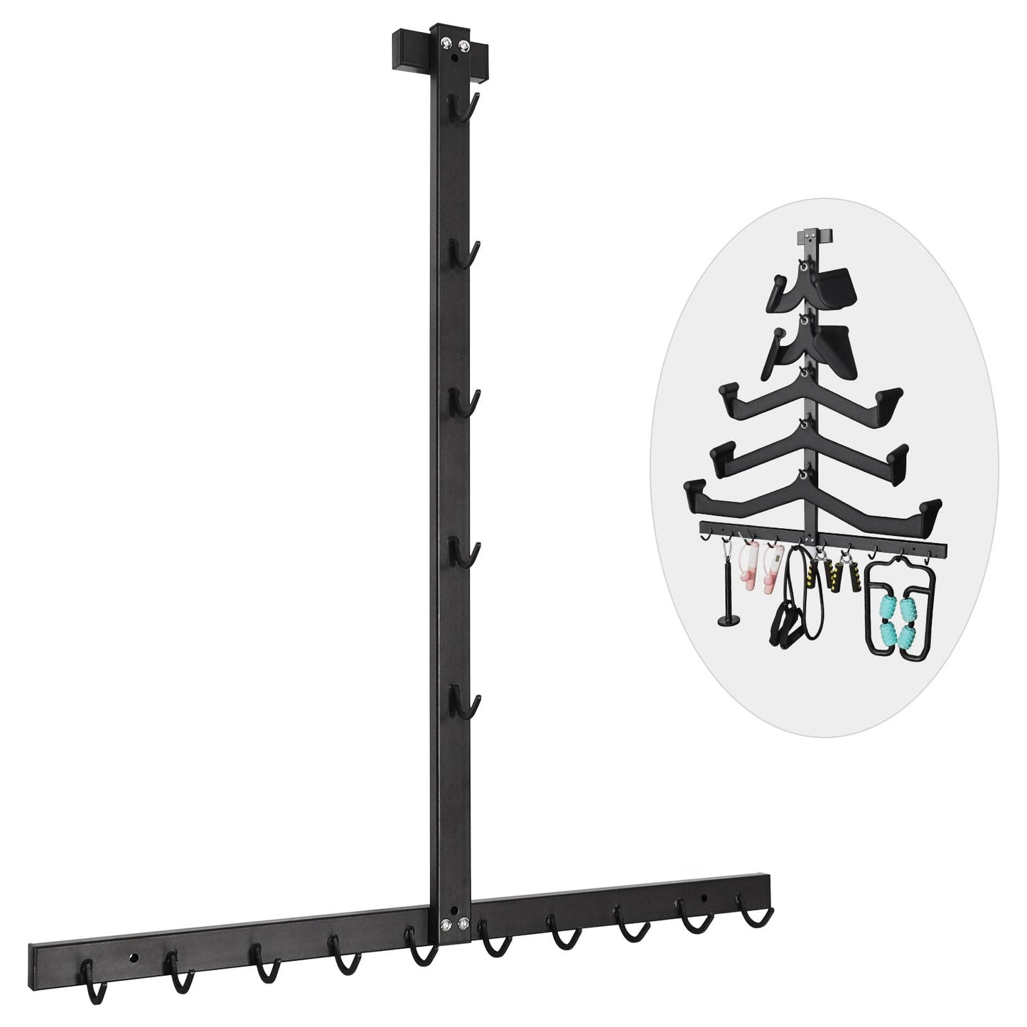 LTTGX LAT Pulldown Attachment Storage Rack Wall Mount, Mag Grip LAT Pull Down Bar & Cable Machine Attachment Holder for Home Gym